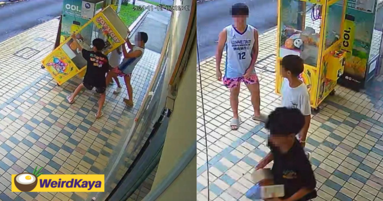 Boys Caught Tilting Labubu Claw Machine & Stealing Rm1,000 Worth