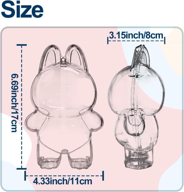 Plastic Clear Display Box With Key Chain For Labubu Doll Protective Cover For Labubu Plush Toy Transparent Pvc Bag For Storage Doll Not Include 17cm.jpg