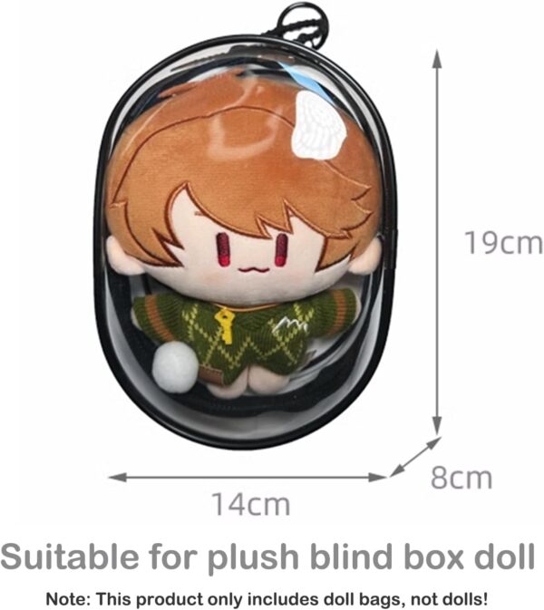 1736808558 Calembou Bjd Doll Clear Display Bag Portable Figures Storage Bag With Keychain Mini Doll Hanging Box Double Zipper Closure Dustproof Case For Labubu Figures Plushies Elliptic Box Pink 19cm.jpg