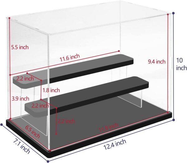 3 Tier Clear Acrylic Display Case Display Stand Display Case For Collectibles Mini Figures Pop Mart Labubu Sonny Angel Smiskiassemble Dustproof Display Box With Doorblack Base Step.jpg