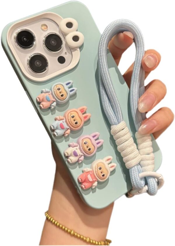Cute Cartoon For Phone 15 Case Labubu Four Kawaii Phone