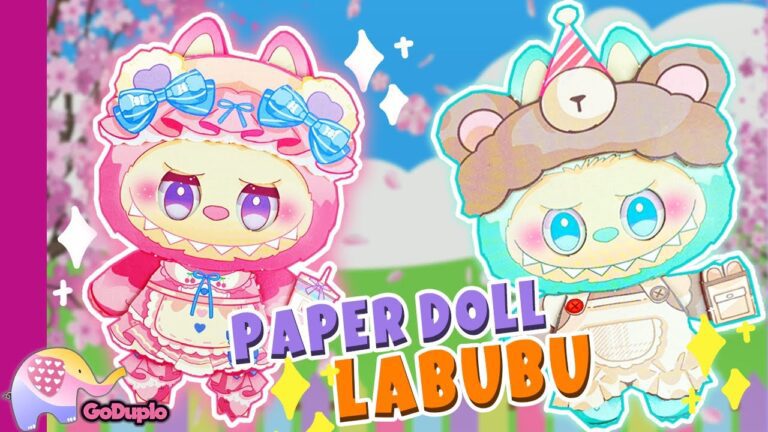 Ada labubu super syantik~ diy paper doll labubu !