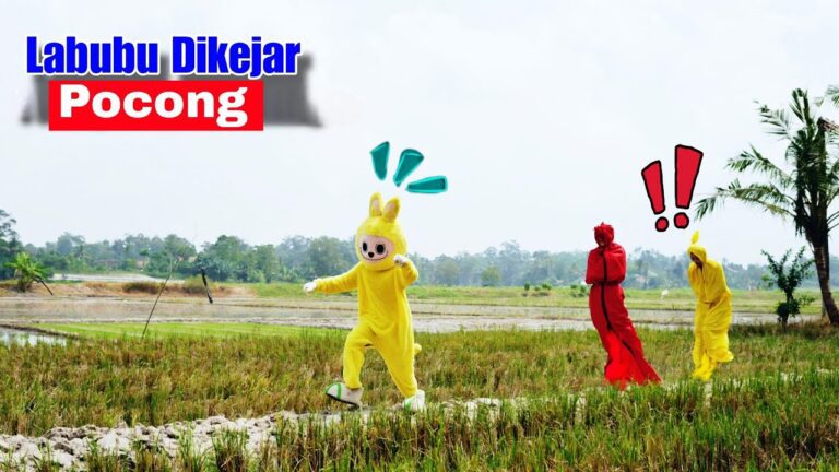 Labubu dikejar pocong merah dan kuning drama lucu