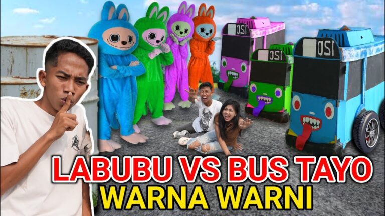 Pembalasan!! labubu bangkit jadi warna warni vs bus tayo warna