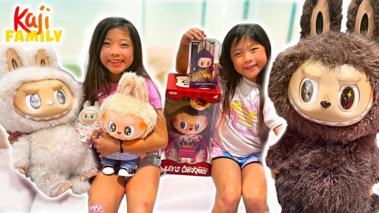 Emma & kate open giant labubu pop mart toys!
