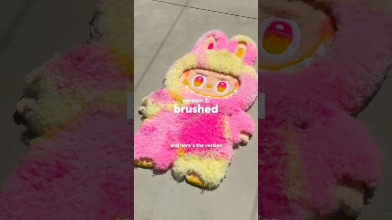 Labubu rug experiment… brushed vs not brushed 🤭 which one
