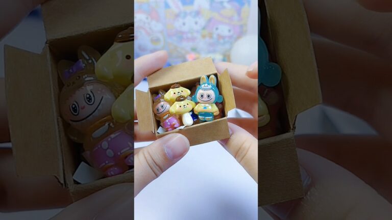 Pompompurin and 4 labubu mini box package 🎁#sanrio #labubu #shorts