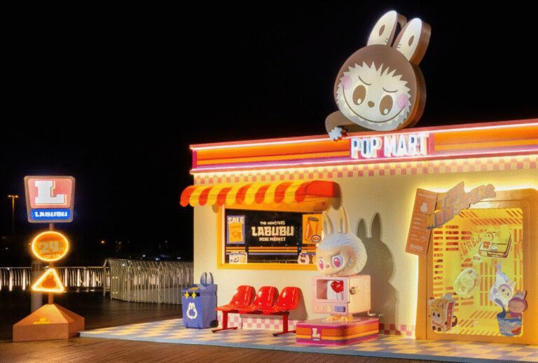 The labubu mini market pop up at vivocity has giant illuminated