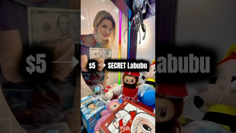 $5 → secret labubu win 🐰 pop mart claw machine