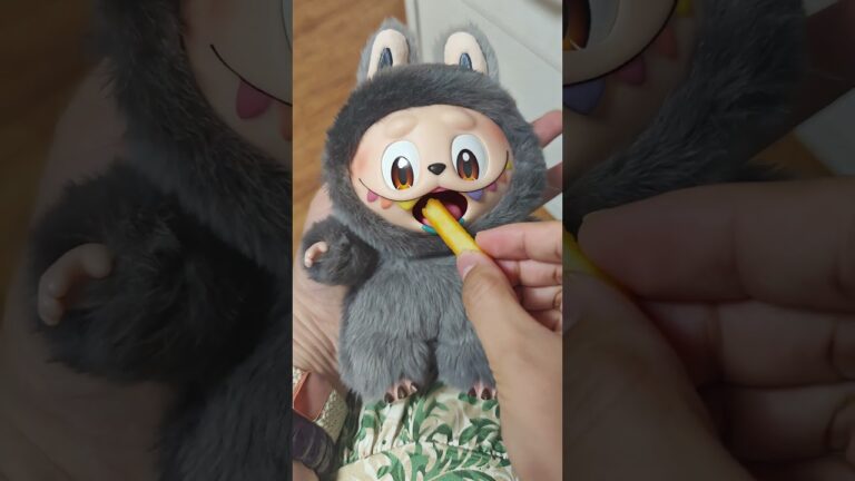 Labubu is eating fries! he's just too cute! i absolutely