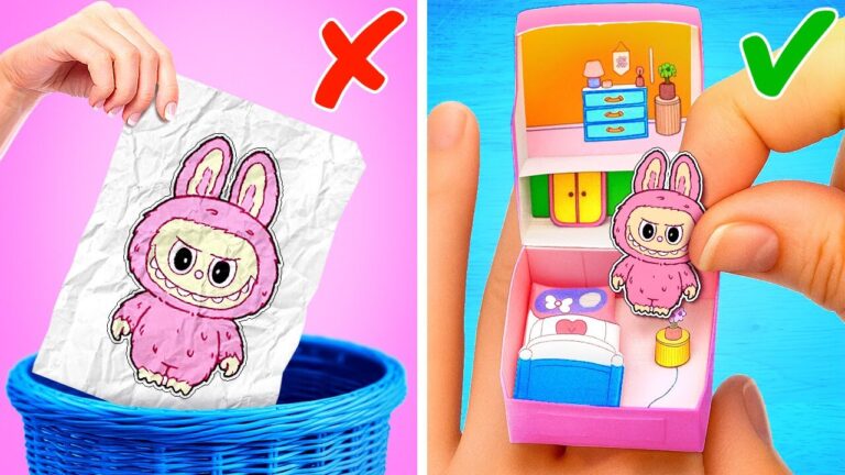 Cardboard Labubu House Tour!🏠 Crazy Fun Gadgets & Paper Crafts