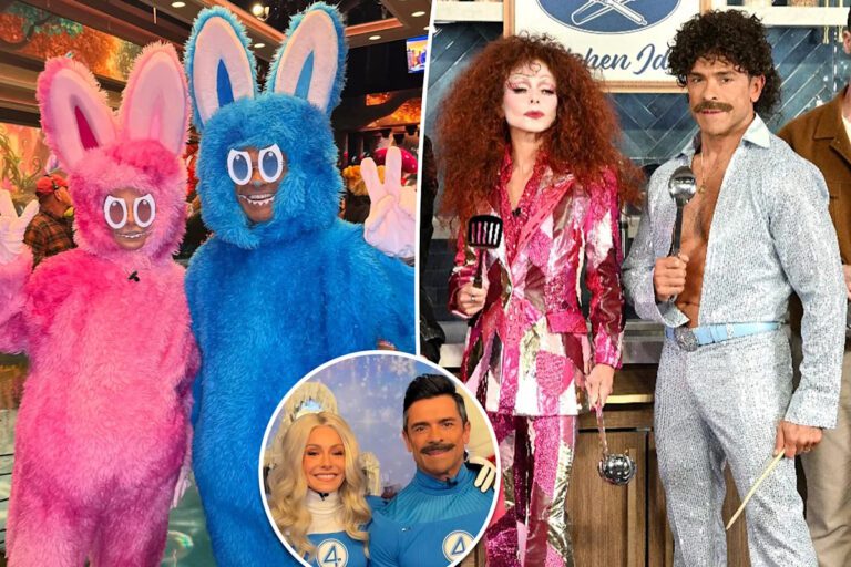 Kelly Ripa and Mark Consuelos channel Labubu nightmares on Halloween 2025 Kelly ripa and mark consuelos channel labubu nightmares on halloween