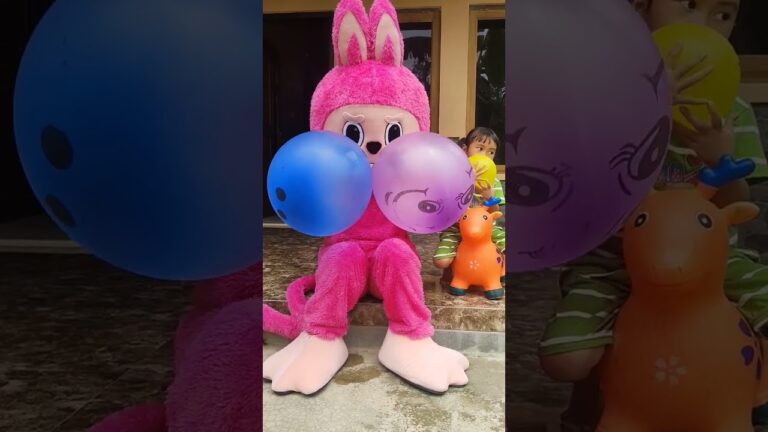 Labubu Tiup Balon 😲 #funny #shorts