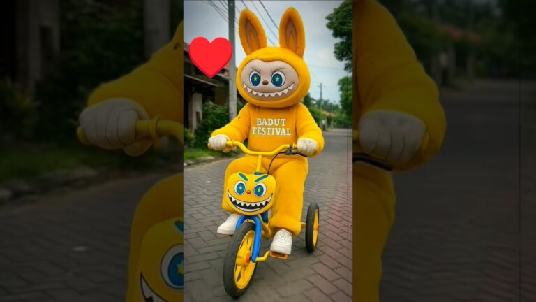 Naik sepeda Badut Labubu, kuromi & Tung Tung Tung Sahur